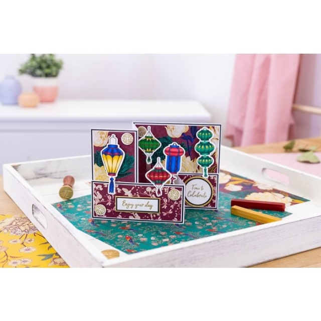 Crafter's Companion Chinoiserie Collection Stamp & Die Stempel und Stanzschablone Oriental Lanterns