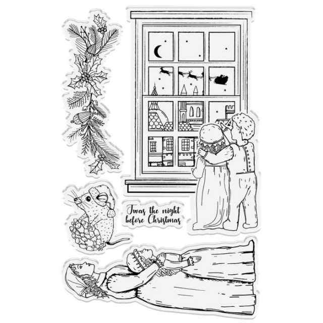 Crafters Companion Clear Stamp Transparenter Stempel Twas the Night Before Christmas / Christmas Eve