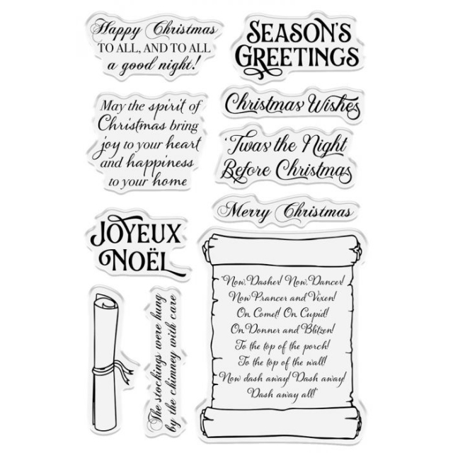 Crafters Companion Clear Stamp Transparenter Stempel Twas the Night Before Christmas / Happy Christmas to All