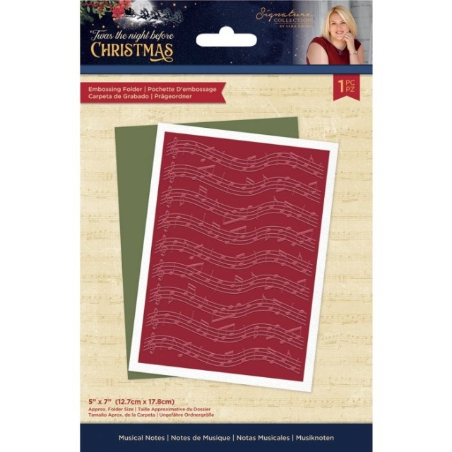 Crafters Companion Twas the Night Before Christmas Embossing Folder Musical Notes