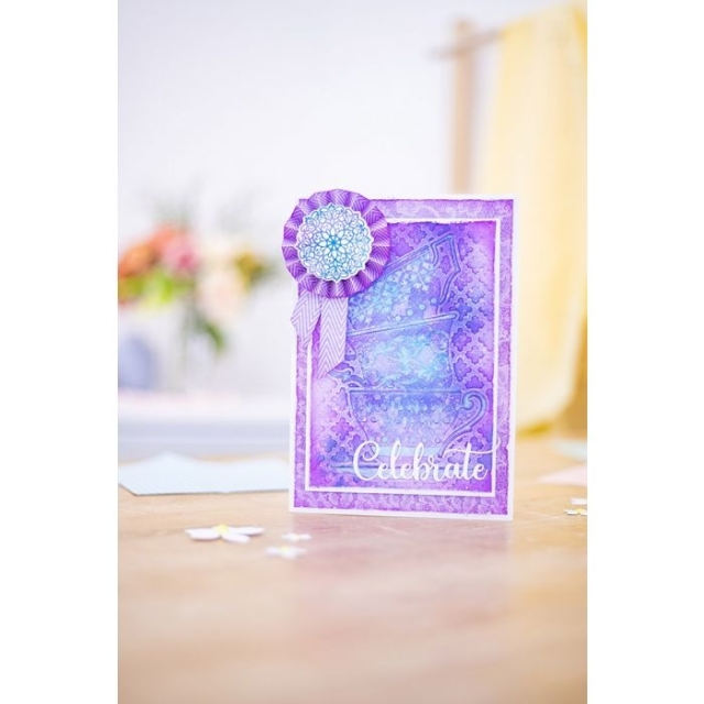 Crafters Companion Garden Party 3D Embossing Folder Towering Teacups