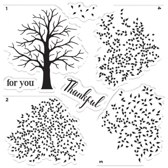 Crafters Companion Clear Stamp Transparenter Stempel Autums Blessings Collection Autumnal Tree