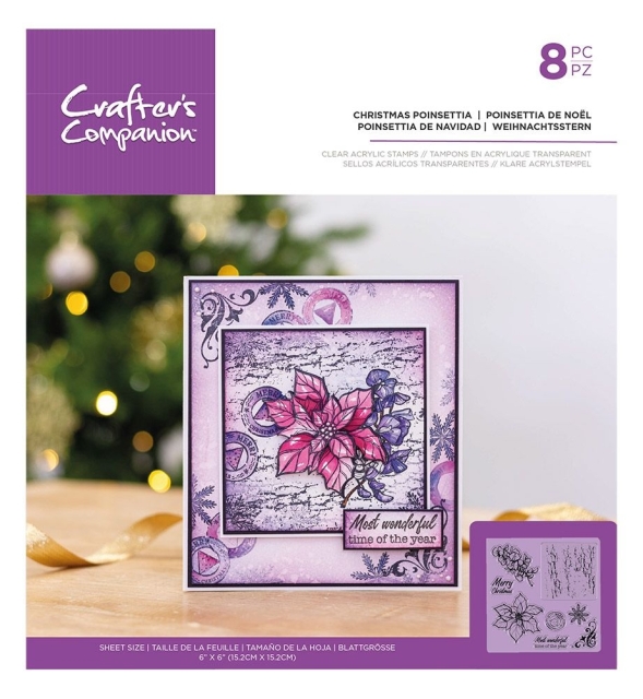 Crafters Companion Clear Stamp Transparenter Stempel Christmas Poinsetta
