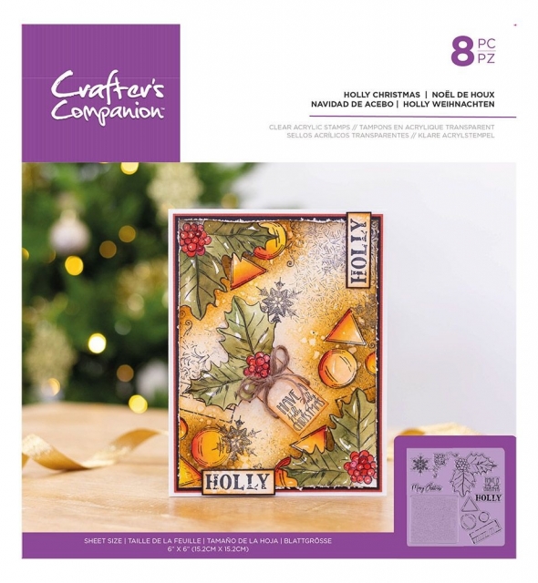 Crafters Companion Clear Stamp Transparenter Stempel Holly Christmas