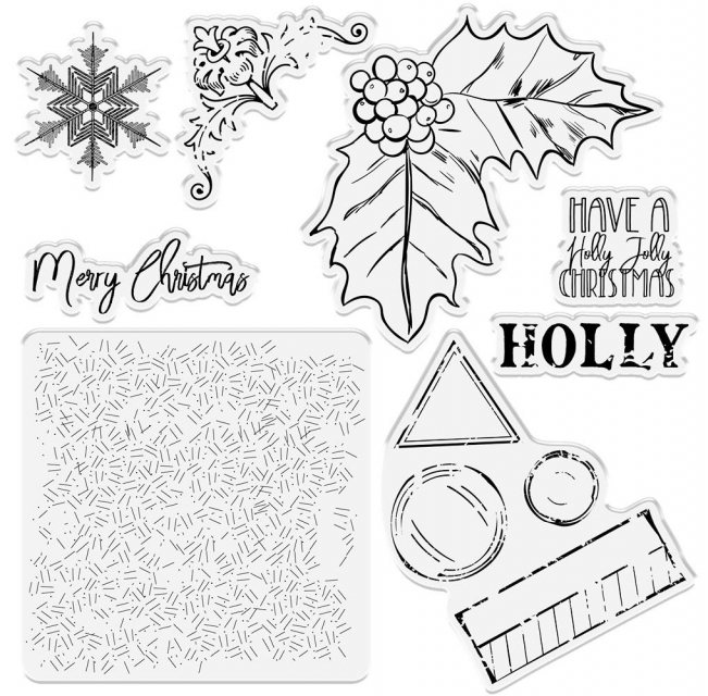 Crafters Companion Clear Stamp Transparenter Stempel Holly Christmas