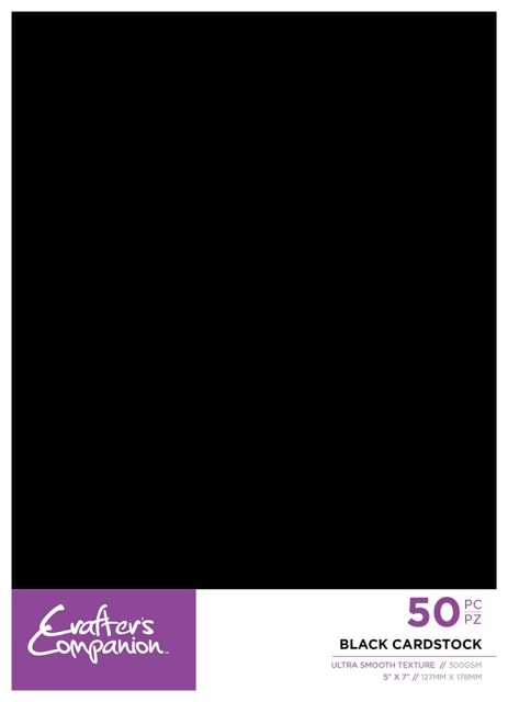 Crafter's Companion 5 x 7 Inch Cardstock Pack 50 Stück Black