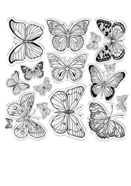 Crafters Companion Vintage Butterflies Clear Stamp Transparenter Stempel Beautiful Butterflies