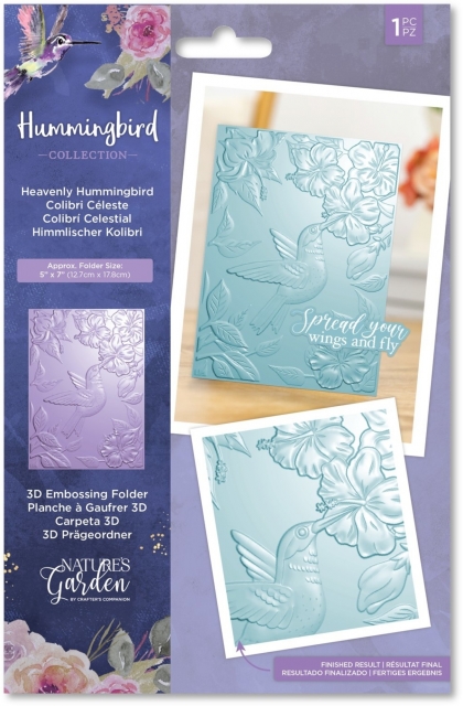 Crafter's Companion Hummingbird 3D Embossing Folder Prägeschablone Heavenly Hummingbird