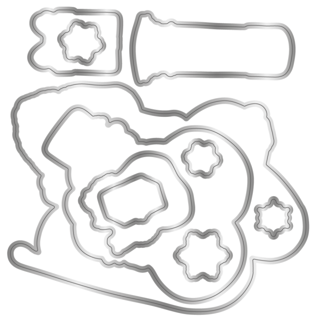 Crafter's Companion Vintage Snowman Stamp & Die Stempel und Stanzschablone Dashing Through the Snow