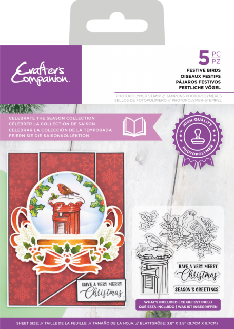 Crafter's Companion Celebrate the Season Clear Stamp Festive Birds