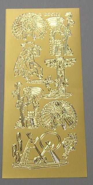 Reddy Stickerbogen 10 x 23 cm Indianerdorf gold