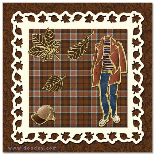 Reddy Stickerbogen 10 x 23 cm Herbstblätter gold