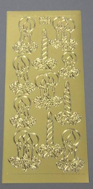 Reddy Stickerbogen 10 x 23 cm Weihnachtskerzen gold 2
