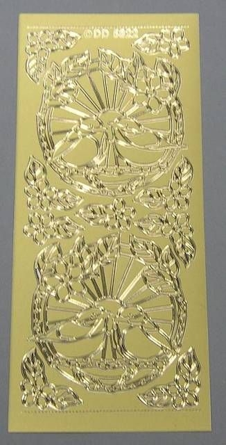 Reddy Stickerbogen 10 x 23 cm Vögel mit Blumen gold