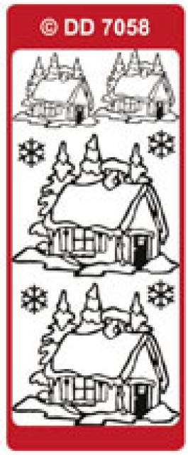 Reddy Stickerbogen 10 x 23 cm Chalets, gold