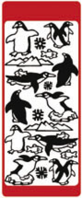 Reddy Stickerbogen 10 x 23 cm Pinguine und Eisberg gold