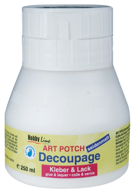 Hobby Line ART POTCH Decoupage Kleber und Lack 250 ml seidenmatt