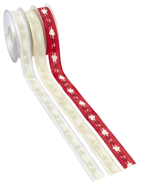 Band Herzen 25 mm pro Meter creme