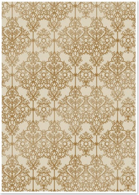 Reddy Cards Deko-Karton "Barock" karamel, gold-laminiert