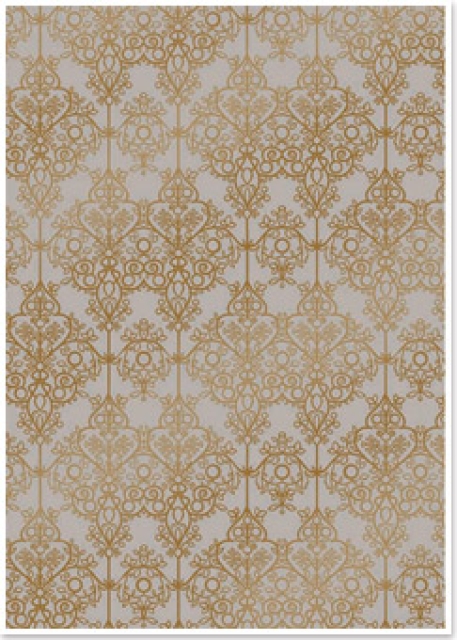 Reddy Cards Deko-Karton "Barock" granit, gold-laminiert