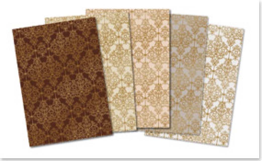 Reddy Cards Deko-Karton "Barock" Set mit 5 Farben, gold-laminiert