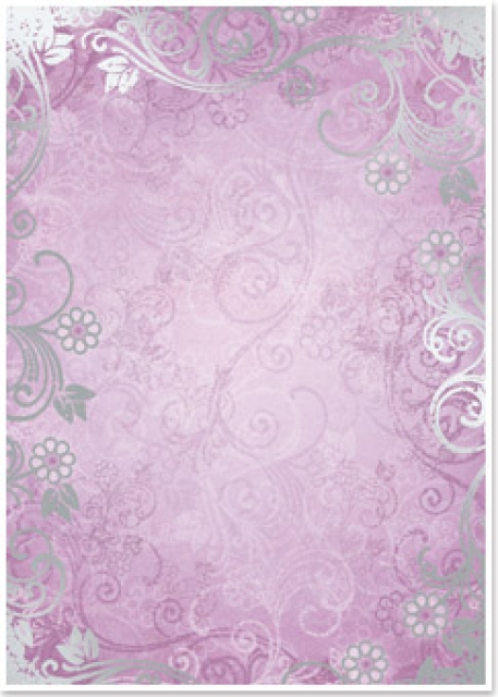 Reddy Cards Deko-Karton "Floral" lila, silber-laminiert
