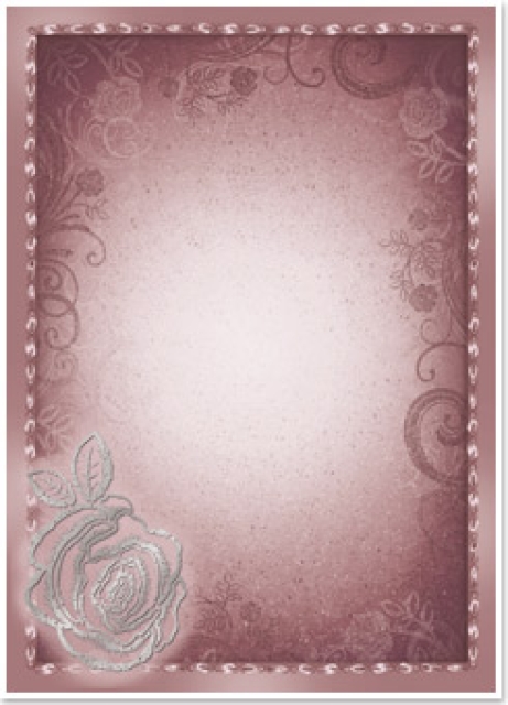 Reddy Cards Deko-Karton "Rose" altrosé, silber-laminiert