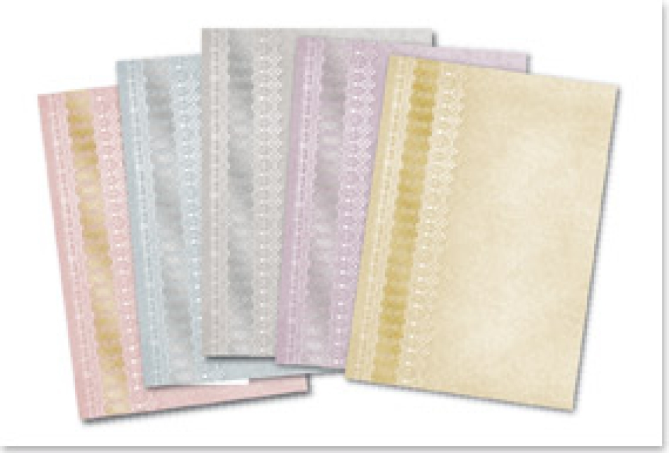 Reddy Cards Deko-Karton "Spitzen" Set mit 5 Kartons, silber/gold-laminiert