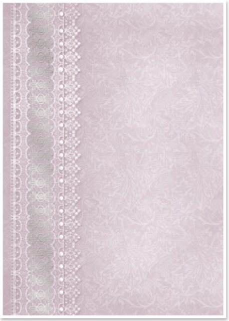 Reddy Cards Deko-Karton "Spitzen" lila, silber-laminiert