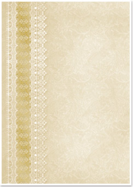 Reddy Cards Deko-Karton "Spitzen" honiggelb, gold-laminiert