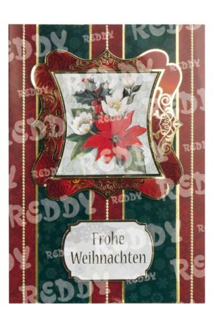 DeLuxe Kartenset für 4 Karten mit floralen Weihnachtsmotiven
