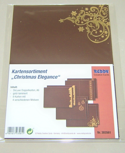 Reddy Cards DeLuxe Doppelkarten-Set gold-laminiert, braun