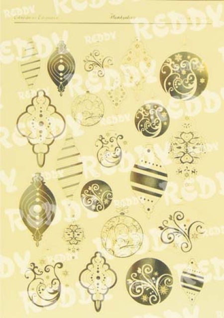 Reddy DeLuxe Stanzbogen Weihnachtskugeln creme, gold laminiert