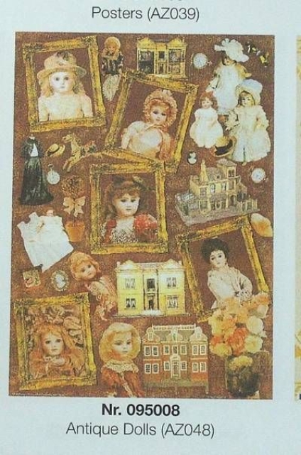 Decoupagepapier 1 Bogen 50 x 70 cm,  Antike Puppen