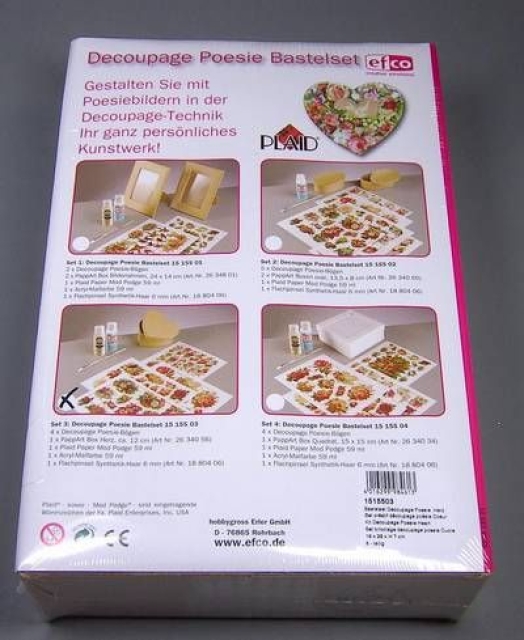 Decoupage Bastelset Poesie Oval