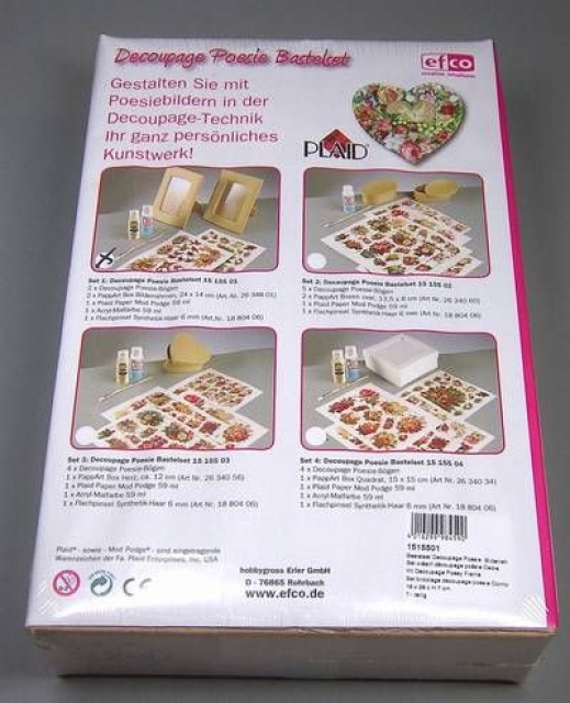 Decoupage Bastelset Poesie Herz