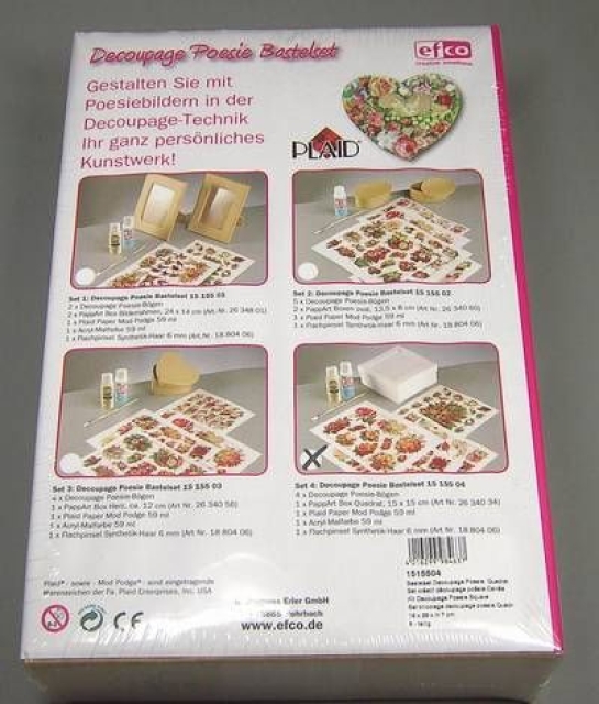 Decoupage Bastelset Poesie Quadrat