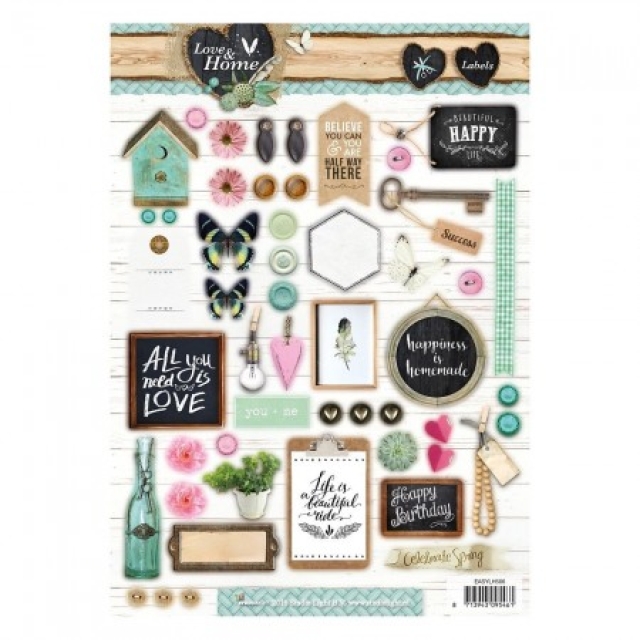 Designpapier gestanzt, Love & Home