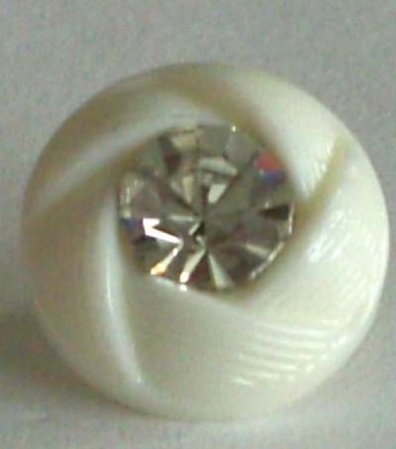 DILL Knopf pro Stück weiss mit Stein 13 mm