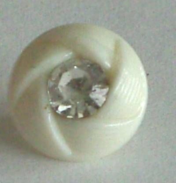 DILL Knopf pro Stück weiss mit Stein 10 mm
