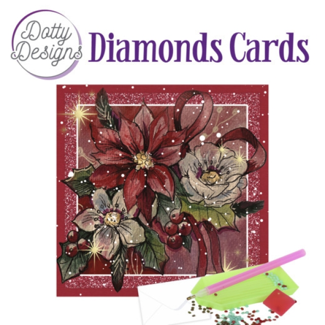 Diamond Painting Dotty Design Poinsetta Square