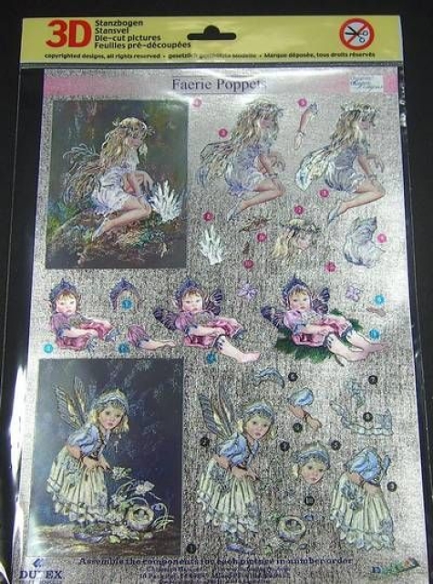 3D Metallgravur Stanzbogen Fairie Poppets