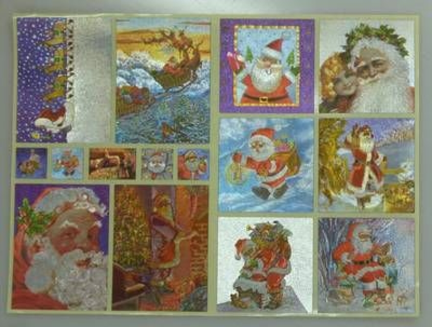 Stickerbogen A4 Weihnachtsmänner