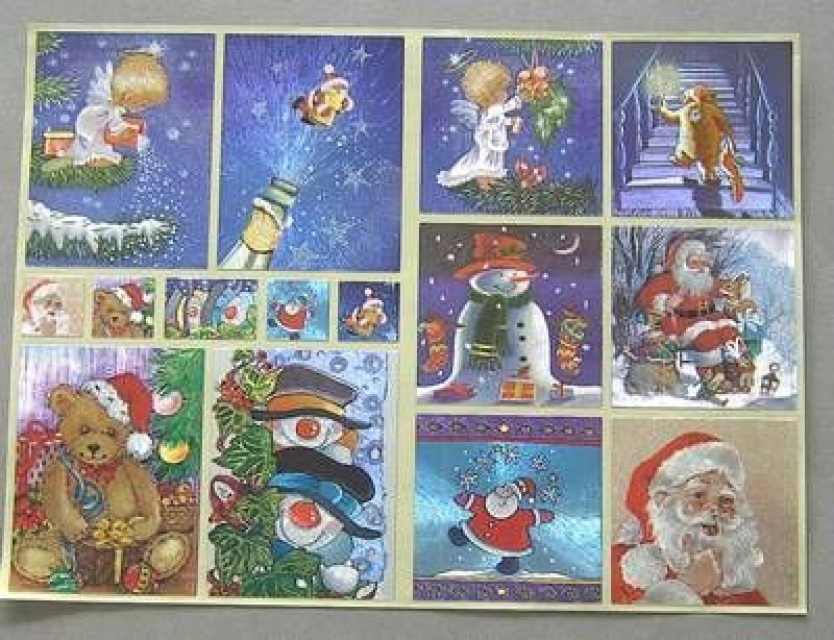 Stickerbogen A4 Weihnachtsteddies und mehr