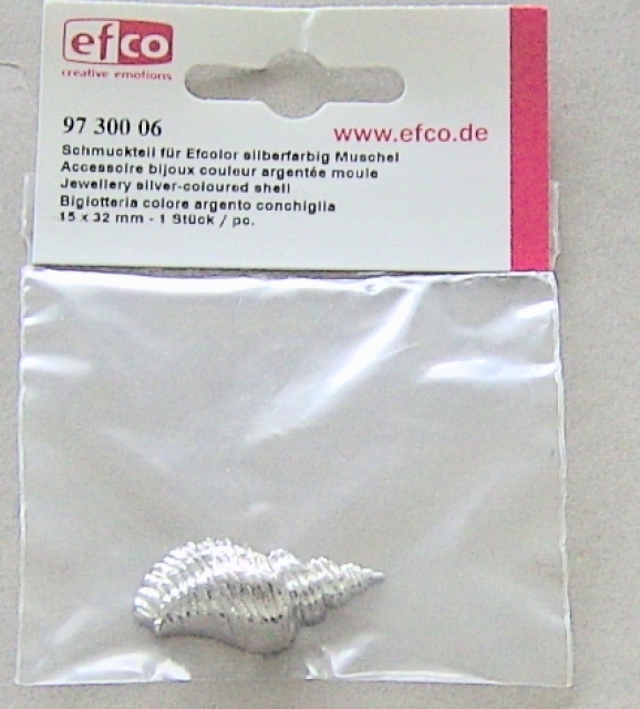 Efcolor Schmuckteil silberfarbig Muschel