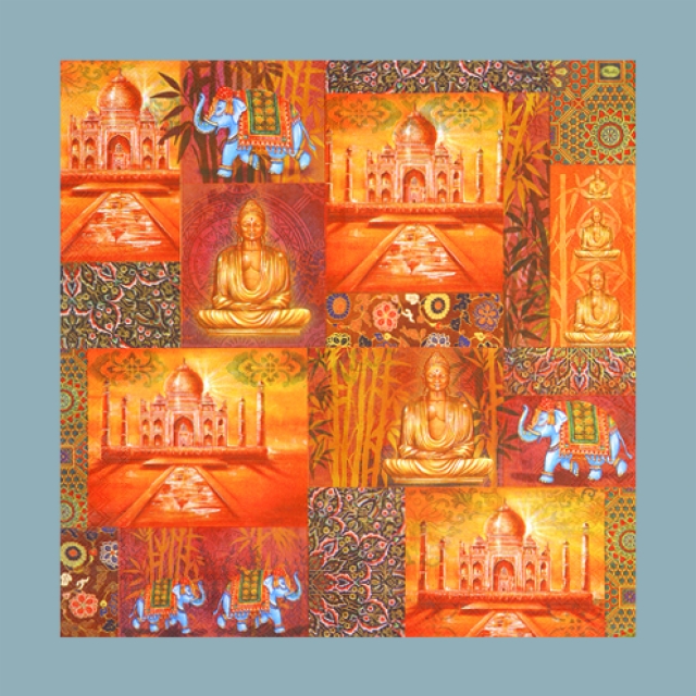 Serviette 33 x 33 cm 3-lagig pro Stück Indien