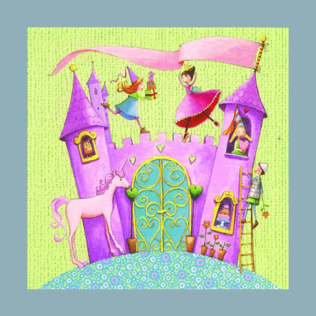 Serviette 33 x 33 cm 3-lagig pro Stück Prinzessinnenschloß