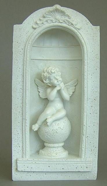 Engel Wandbild mit Licht 27 x 13,5 cm Polyresin