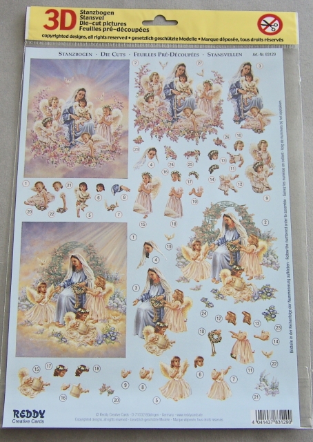 Reddy Cards 3D Stanzbogen Maria mit Kinderengelchen