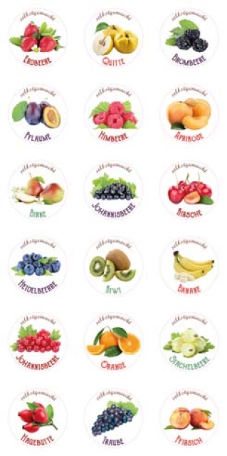 Reddy Cards 18 selbstklebende Etiketten für Marmelade / Smoothies